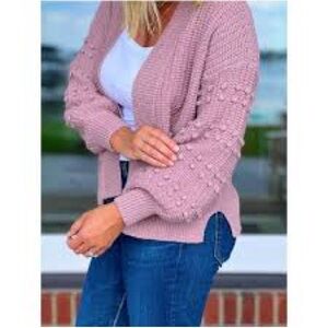 Madewell Bobble Cardigan Sweater In Smoky Lilac Lavender